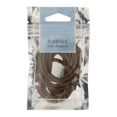 MAE 40-2200BR Elastic Thick Brown Hair Ties 8