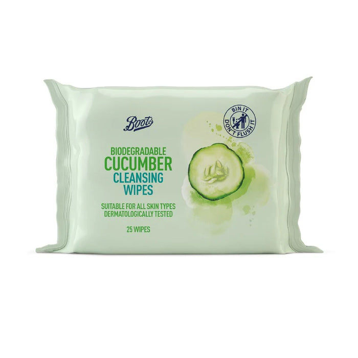 Boots Biodegradable Cleansing Wipes Cucumber 25s