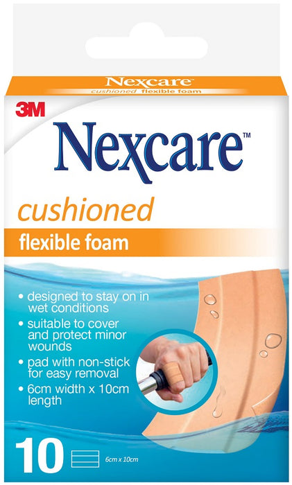 Nexcare Cushioned Flex Foam 6x10cm 10pk