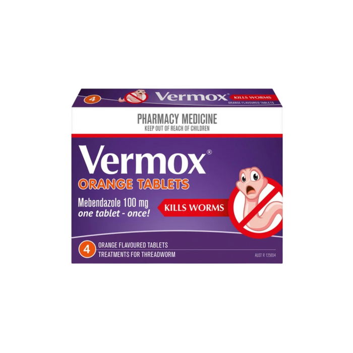 VERMOX Orange Tablets 100mg 4s