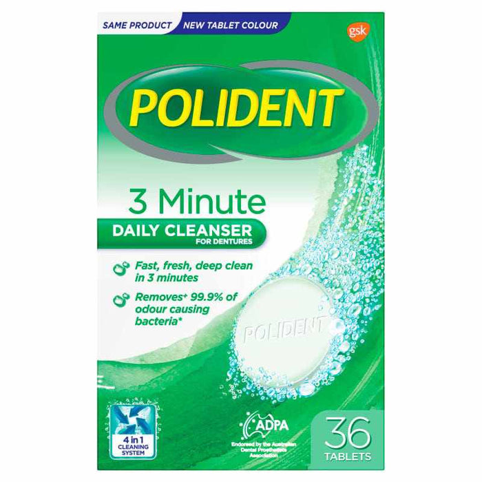 POLIDENT Express 3 Minute Denture Tablet 36